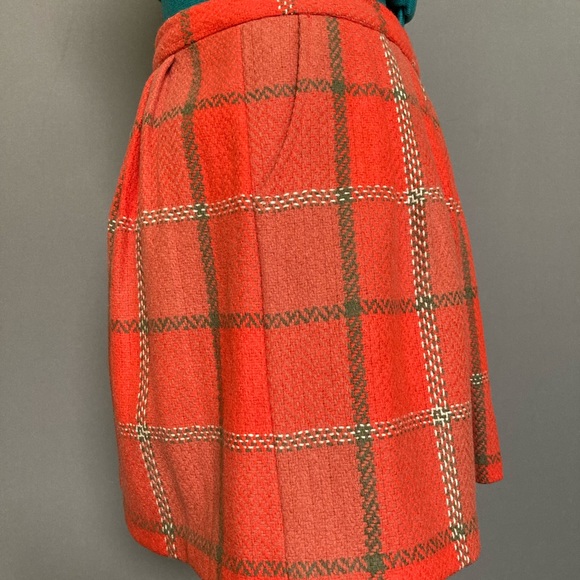 250 Valencia for Levi’s Orange Plaid Wool Skirt - Picture 2 of 3